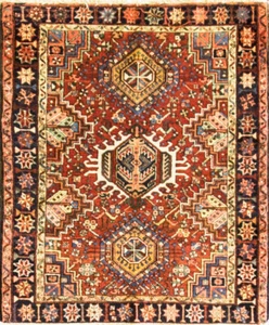 Antiker Karaja Heriz Teppich, 3 Fuß 5 Zoll x 4 Fuß 2 Zoll Tribal, #16085 - Bild 1 von 10