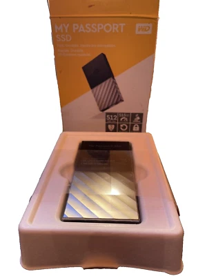 Authentic WD My Passport 512GB SSD Portable Storage USB 3.1 NIB, SHIPS FREE - Image 1 of 3