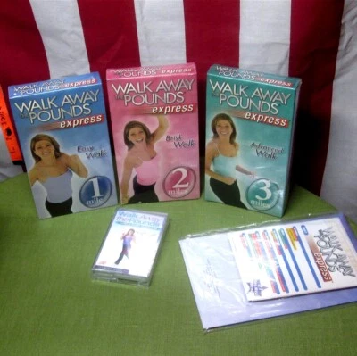 WALK AWAY THE POUNDS box-set 1-3 Miles 3-VHS Leslie Sansone NWT w/ cassette 2006 - Image 1 of 2