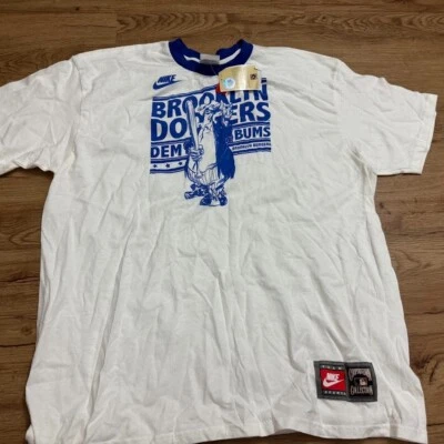 Vtg NEW Y2K NIKE BROOKLYN DOGERS Dem Bums Cooperstown Collection Size - Image 1 of 4