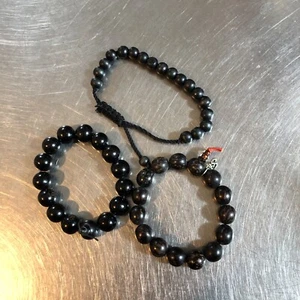 Wooden or Wood tone bracelets assorted styles Lot of 3 - Picture 1 of 4