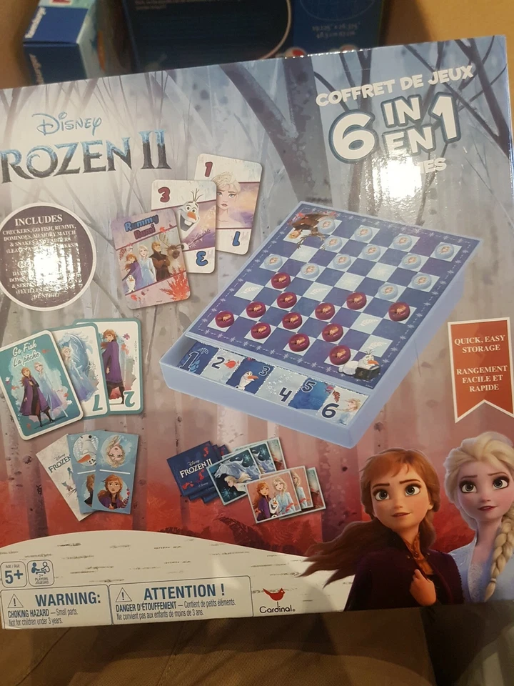 Frozen 6 In 1 Games Checkers Gofish Rummy Dominoes Memory Match Snake ladders - Image 1 of 2