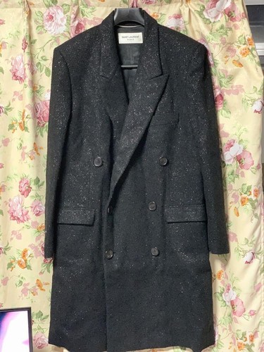SAINT LAURENT (YSL) Cappotto Chester Saint Laurent Paris 18 19Aw in tweed glitterato
