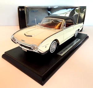 WELLY 1:18 1962 FORD THUNDERBIRD SPORTS ROADSTER Cream Convertible NEAR MINT! - Picture 1 of 22