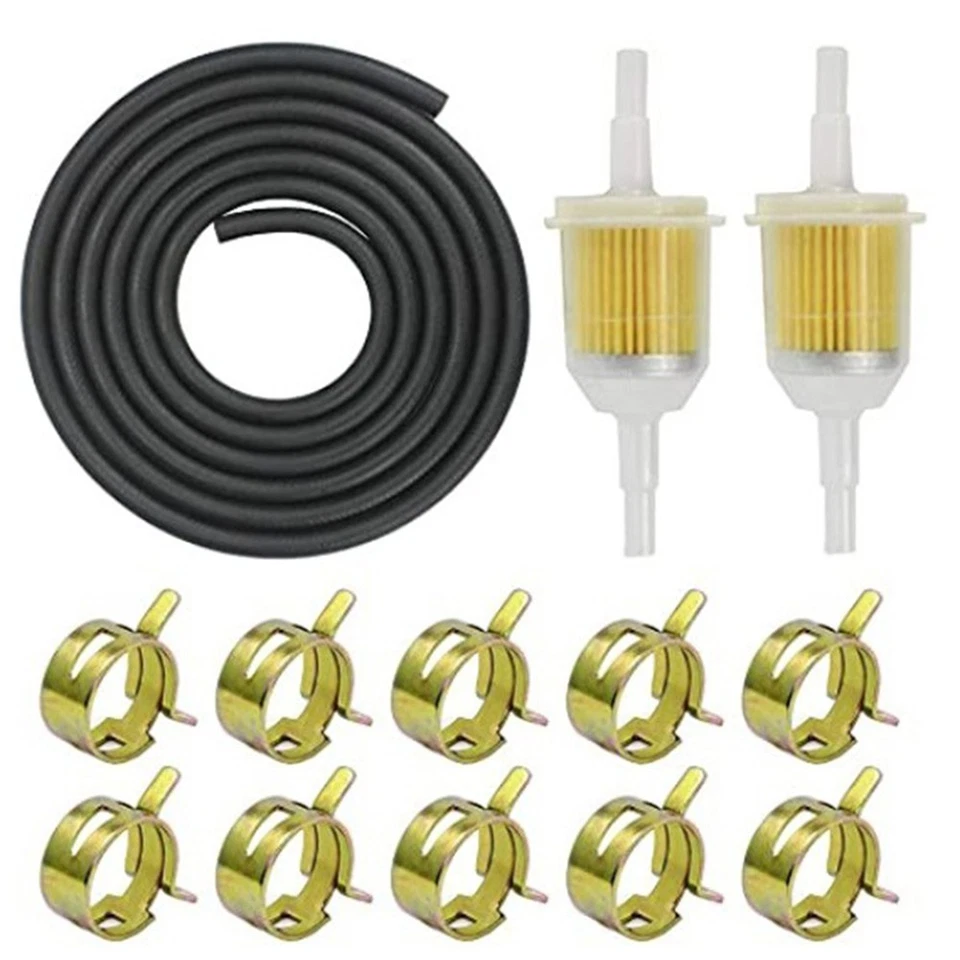 Small Engine Fuel Filter Kit for Motorcycle ATV Kart with Oil Pipes and Clamps - Image 1 of 4