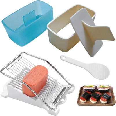 Spam Musubi Mold, 4 Pcs Musubi Maker Kit Spam Slicer Musubi Press Sushi Rice Oni - Image 1 of 4