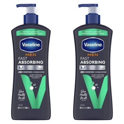 2 X 20.3 Fl Oz, Vaseline Men Hand & Body Lotion Healing Moisture, NON Greasy - Image 1 of 4