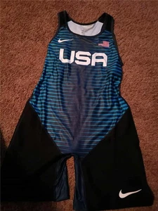 NEU HERREN NIKE WRESTLING GEWICHTHEBEN SINGLET USA BLAU GRÖSSE M L XL - Bild 1 von 1