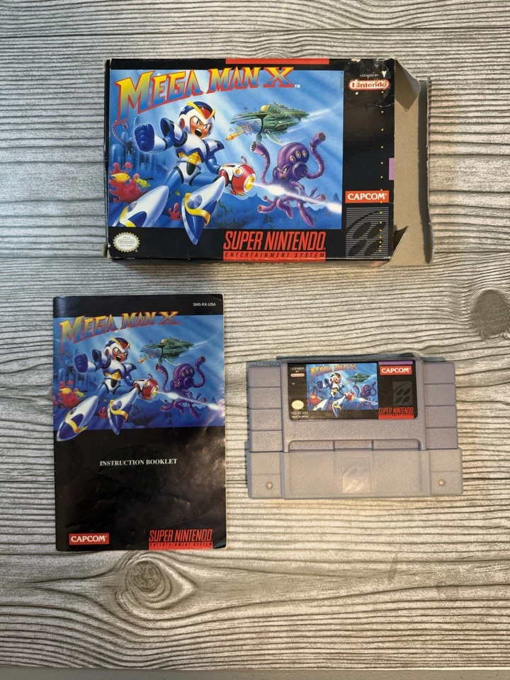 Mega Man X SNES Complete in Box Authentic Capcom CIB - See Photos - Image 1 of 4
