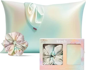 New Kitsch Well Rested Satin Pillowcase & Pillow Scrunchie 2 Piece Set, NIB - Picture 1 of 9
