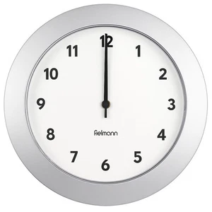 Funk Wanduhr 247mm x 40mm Weiß Silber - Bild 1 von 2