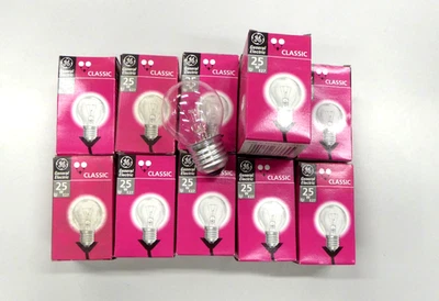 22 x 25 Watt Golf Ball Lamp Clear Incandescent E27 Screw Cap Dimmable Warm White - Image 1 of 4