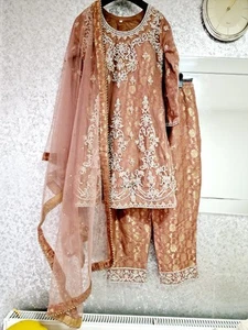 Mink/Nude Heavy PAKISTANI/Indian wedding Outfit - Picture 1 of 9
