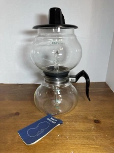 Vintage Cory Glas Vakuum Kaffeemaschine Kanne 4-8 Tassen mit Filterstab - Bild 1 von 10