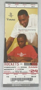 NBA 2008 02/11 Portland Trail Blazers at Houston Rockets Ticket-Yao Ming 25p&7r - Picture 1 of 1