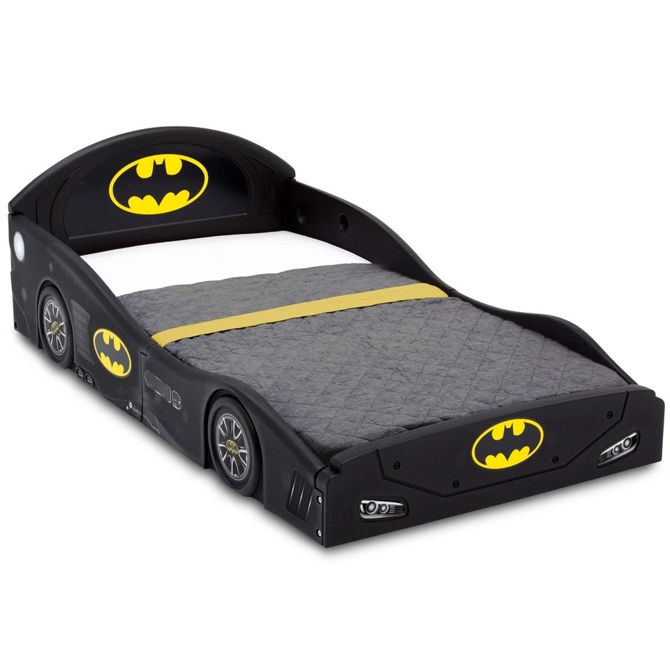 Cama para niños pequeños marco niños dormitorio muebles niño niña Batman batimóvil seguridad Foto 1 de 1
