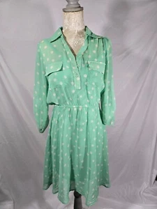 Vestido Rue 21 verde azulado a lunares verde azulado blanco talla grande - Imagen 1 de 6