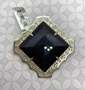 Vintage Kendra Scott Presley Brooch Pin Black Cat's Eye Glass Statement - Picture 1 of 7