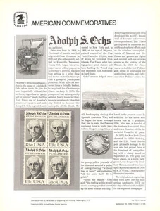 #70 13c Adolph S. Ochs #1700 USPS Commemorative Stamp Panel - Picture 1 of 1