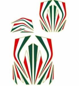 REFLECTIVE ITALIAN FLAG COLOURS MADE IN ITALY SET OF 3 - Bild 1 von 6