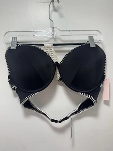 NUEVO CON ETIQUETAS Victoria Secret Negro Crochet Precioso Macramé 38D Traje de Baño Top - Imagen 1 de 5