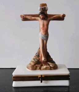 Limoges Die Kreuzigung Das Leben Christi Bradford Schmuckschatulle Sammlung 3,5" - Bild 1 von 7