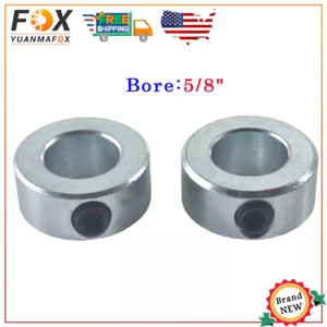 2PK 5/8" Bore Solid Steel Zinc Plated Shaft Collars Set Screw Style - Picture 1 of 4