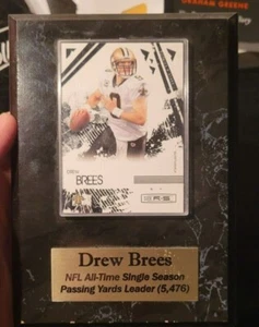 Drew Brees Plaque All-Time Single Season Passing Yards Leader Mint Condition - Picture 1 of 3