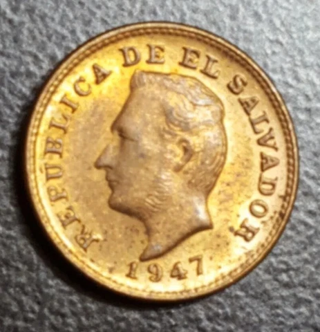 1947 EL SALVADOR 1 CENTAVO KM 135.1 AU UNC PHILADELPHIA MINT RARE THIS NICE Cover