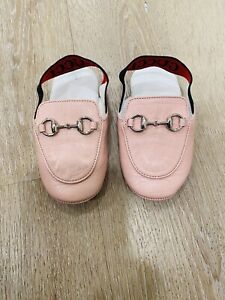 GUCCI Adorable Baby Snaffle Bit Loafers in Pink Size 18 Perf Condition Was $400