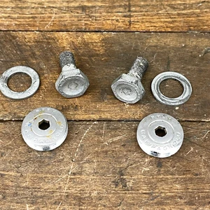 Vintage Campagnolo Crank Arm Dust Cap Covers Bolts Washer Italy Caps Silver Lot - Picture 1 of 9