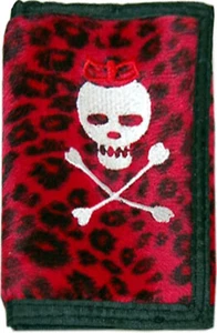RED Leopard Leo GIRLIE SKULL Totenkopf GOTHIC Geldbeutel Rockabilly - Bild 1 von 1