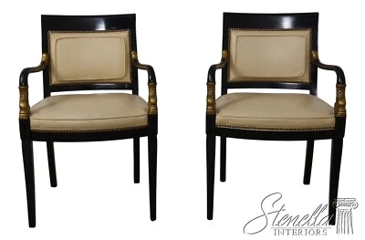 F56077EC: Par de sillones CENTURY estilo regencia negro y dorado delfín Foto 1 de 4