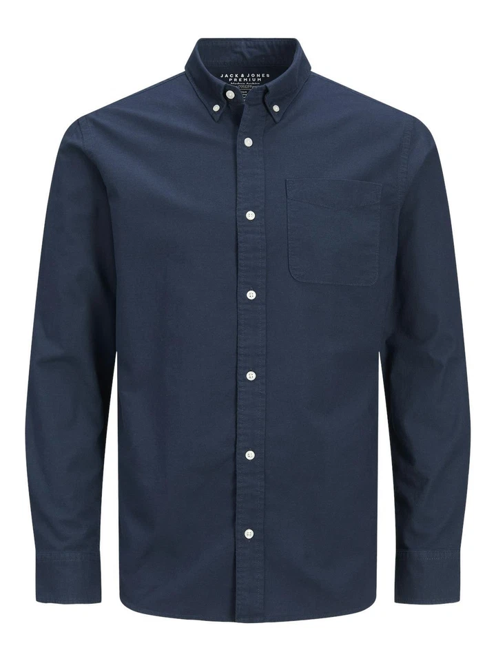 Jack&Jones Hombre Camisa Corte Slim - Jprbrook Oxford L/S, XS-2XL, 8 Columna - Imagen 1 de 4