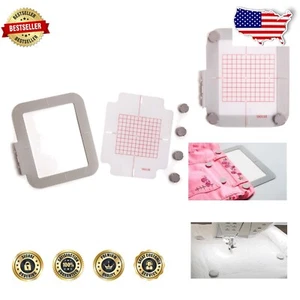 Durable 4"x4" Metal Hoop for Brother/Babylock With Template & Magnets Included - Picture 1 of 6