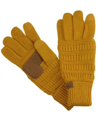 Guantes CC Color Sólido Unisex Tejido con Cable Invierno Cálidos Antideslizantes Pantalla Táctil Guantes Foto 1 de 4