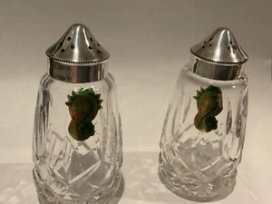 Waterford Lismore Salt & Pepper Shaker Set, Silver plated tops/ receivers, EPNS - Picture 1 of 5