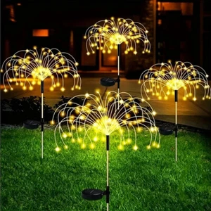 200LEDs Solar Fireworks Lights Outdoor Waterproof Solar Garden Lights 8 Modes - Picture 1 of 24