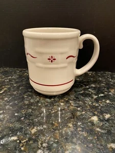 Longaberger Pottery Woven Traditions ceramic coffee mug Traditional Red USA - Picture 1 of 7