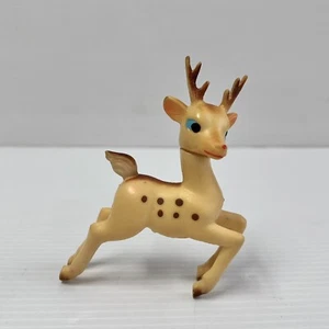 Vintage MCM Rubber Swivel Head Christmas Reindeer Standing Deer Buck Japan - Picture 1 of 6