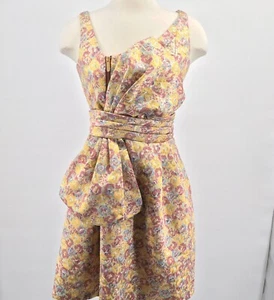 Zac Posen for Target Floral Brocade dress size 7 yellow purple flowers gold meta - Picture 1 of 10