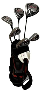 Tour Edge HL-J Red Junior Full Set W/Bag Driver 3W 3H 7/8 9/PW SW Putter LH - Picture 1 of 13