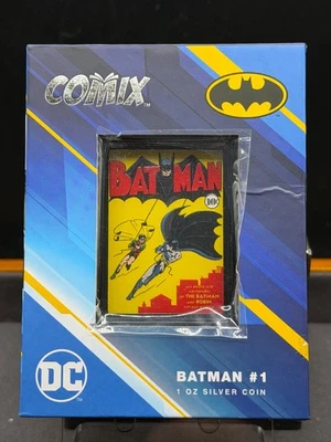 2023 Niue DC Comics COMIX Batman #1 Colored 1oz Silver Proof Coin Mintage 5000 - Image 1 of 3