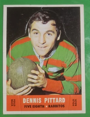 1969 Scanlens Rugby League Dye Cut Card Dennis Pittard South Sydney  - image 1 of 2