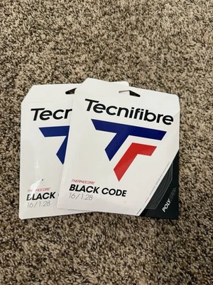Cuerda de tenis Tecnifibre Black Code (2 paquetes) calibre 16 1,28 mm Foto 1 de 3