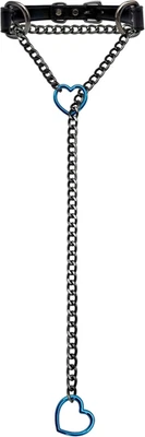 Gargantilla de cuero negro para mujer, corazón hecho a mano cadena deslizante gargantilla cuello largo Foto 1 de 4