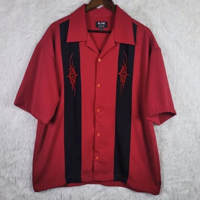 Vtg BC Ethic Mens XL Red Guayabera Shirt 90s Retro Classic - Image 1 of 4