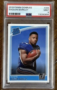 2018 PANINI DONRUSS SAQUON BARKLEY RATED ROOKIE CARD #306 PSA 9 - Picture 1 of 2
