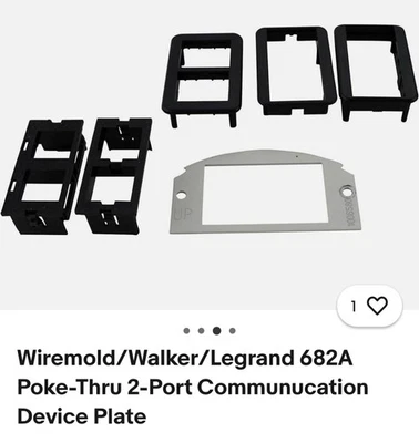 Wiremold/Poke-Thru 2-Port Communucation Device Plate Lot of (3) - Image 1 of 4