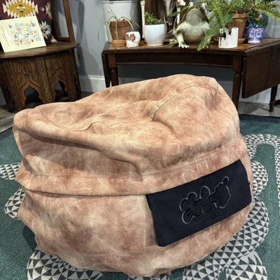 Lovesac Minisac Beige Microsuede Beanbag Mini Model Discontinued ~29” Diameter - Image 1 of 4